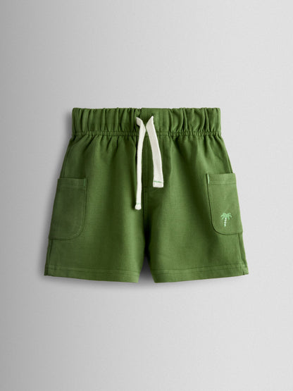 Dsiney Kidz - JoJo Maman Bébé Green 2-Pack Stripe & Plain Shorts image 4