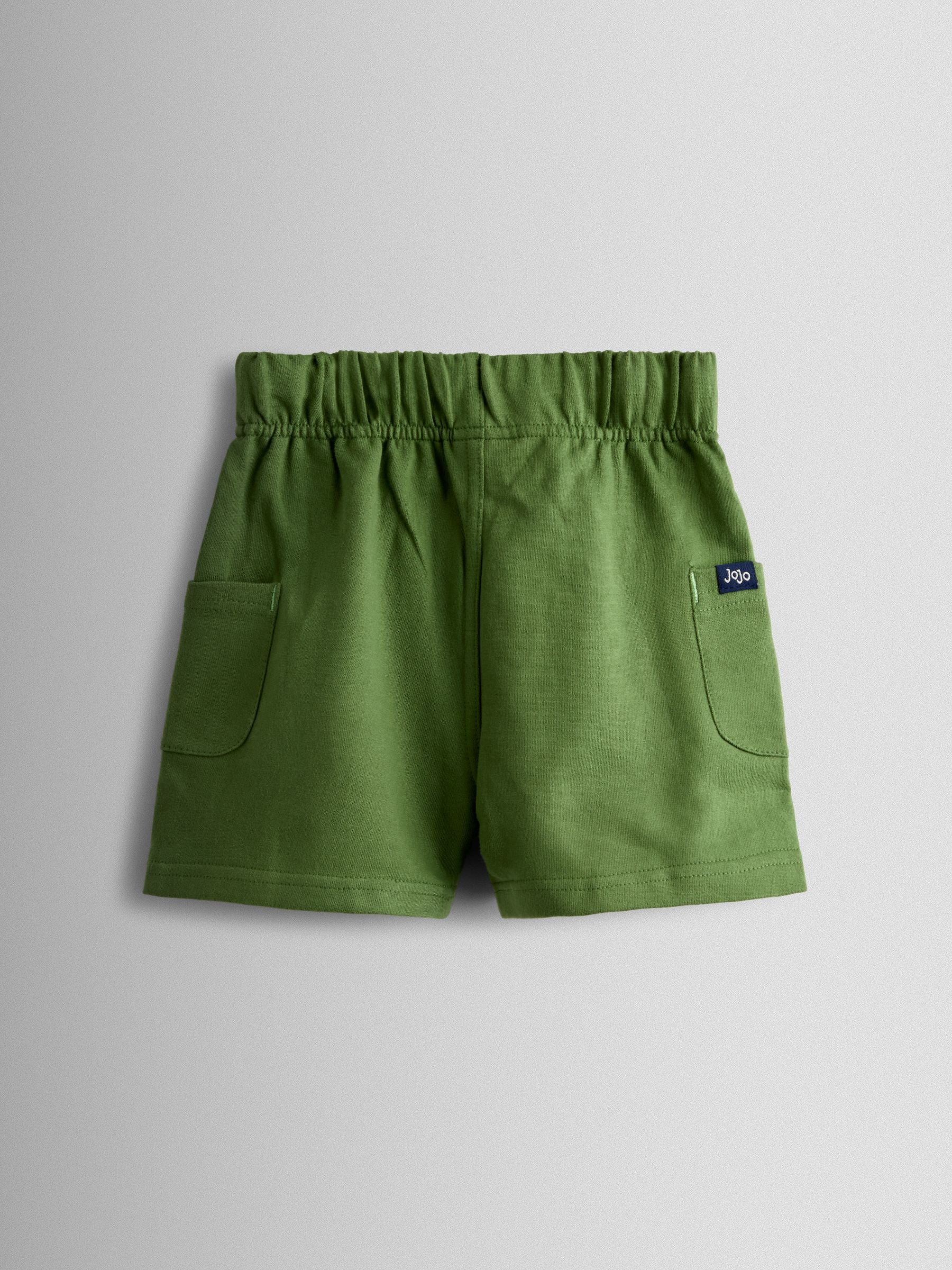 Dsiney Kidz - JoJo Maman Bébé Green 2-Pack Stripe & Plain Shorts image 5