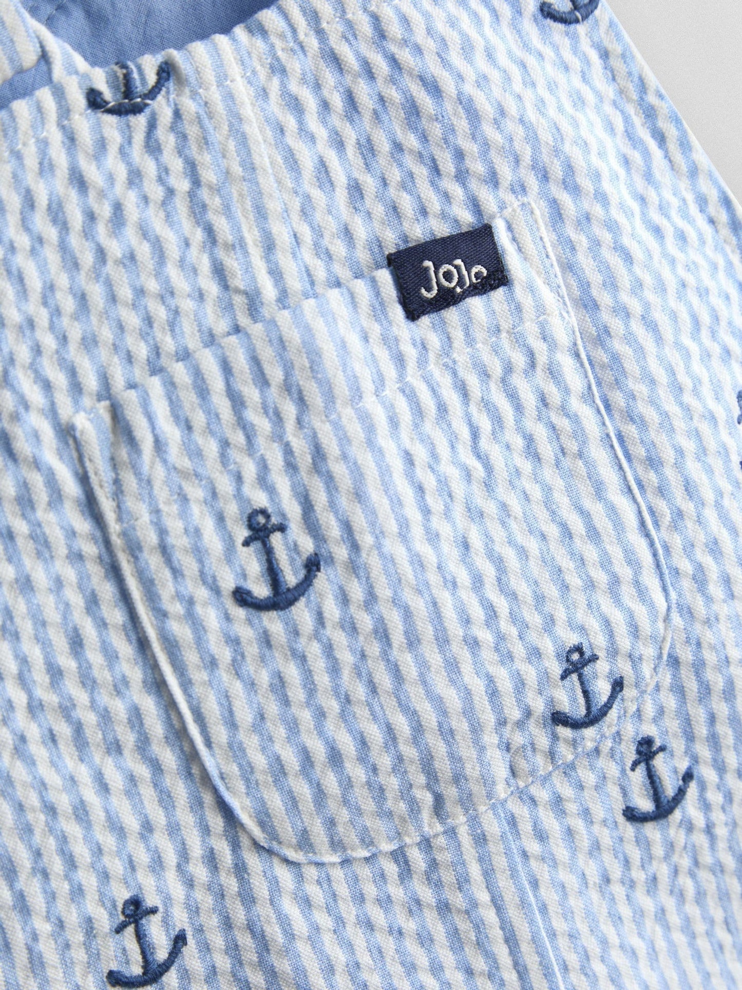 JoJo Maman Bébé Blue Anchor Embroidered Dungarees image 4
