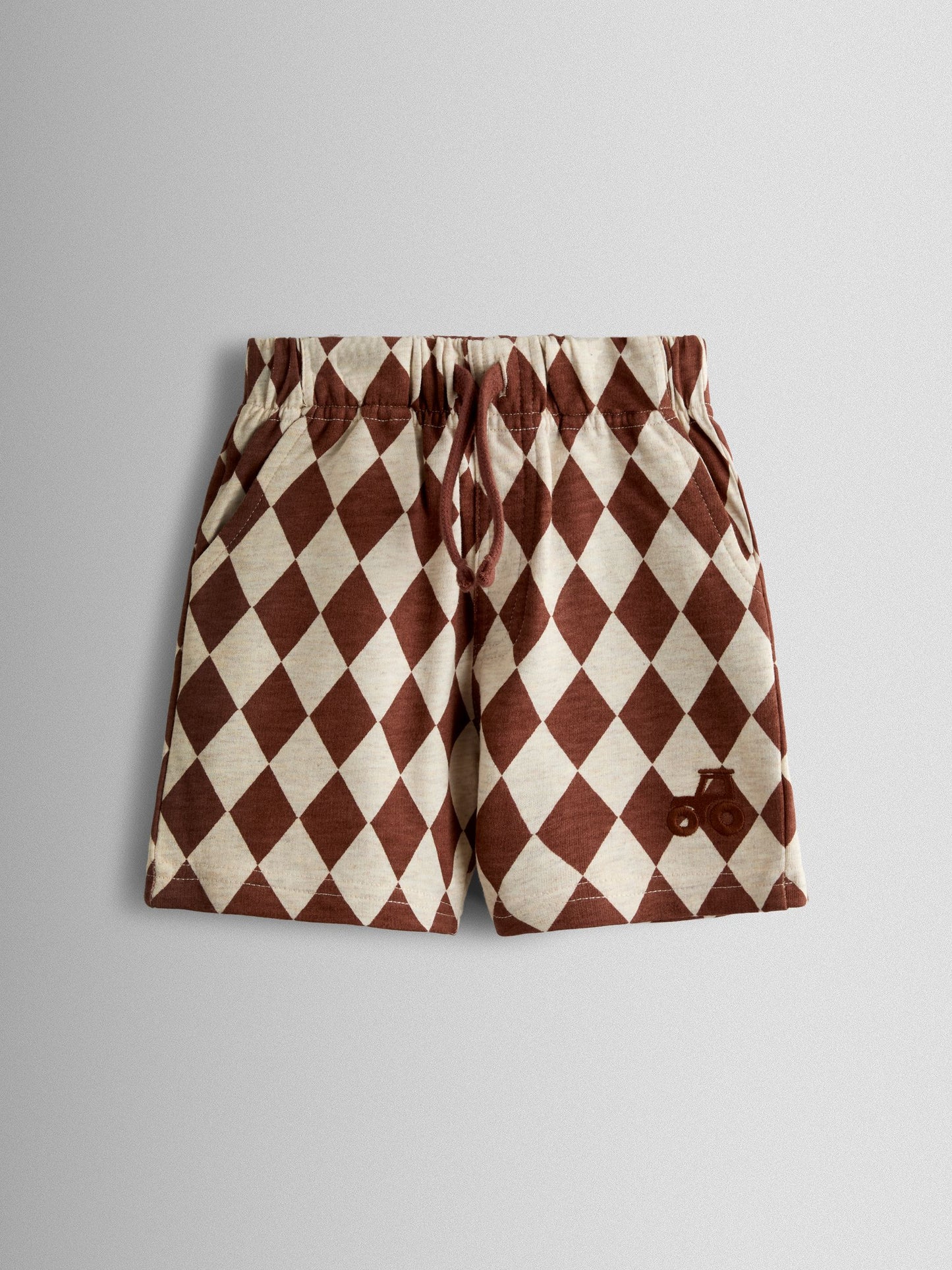 Dsiney Kidz - JoJo Maman Bébé Natural 2-Pack Checkerboard & Plain Shorts image 2