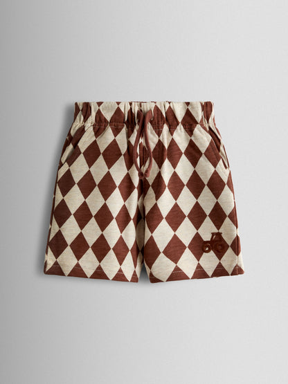 Dsiney Kidz - JoJo Maman Bébé Natural 2-Pack Checkerboard & Plain Shorts image 2