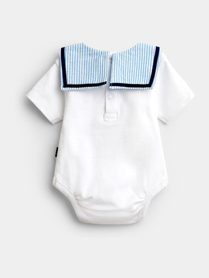 Dsiney Kidz - JoJo Maman Bébé White Sailor Collar Bodysuit image 2