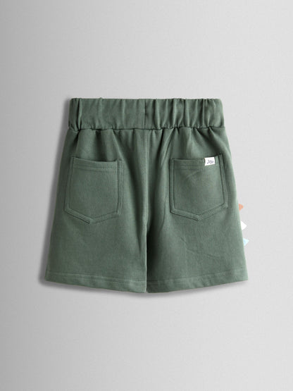 Dsiney Kidz - JoJo Maman Bébé Green Dino 2-Pack Appliqué & Plain Shorts image 4