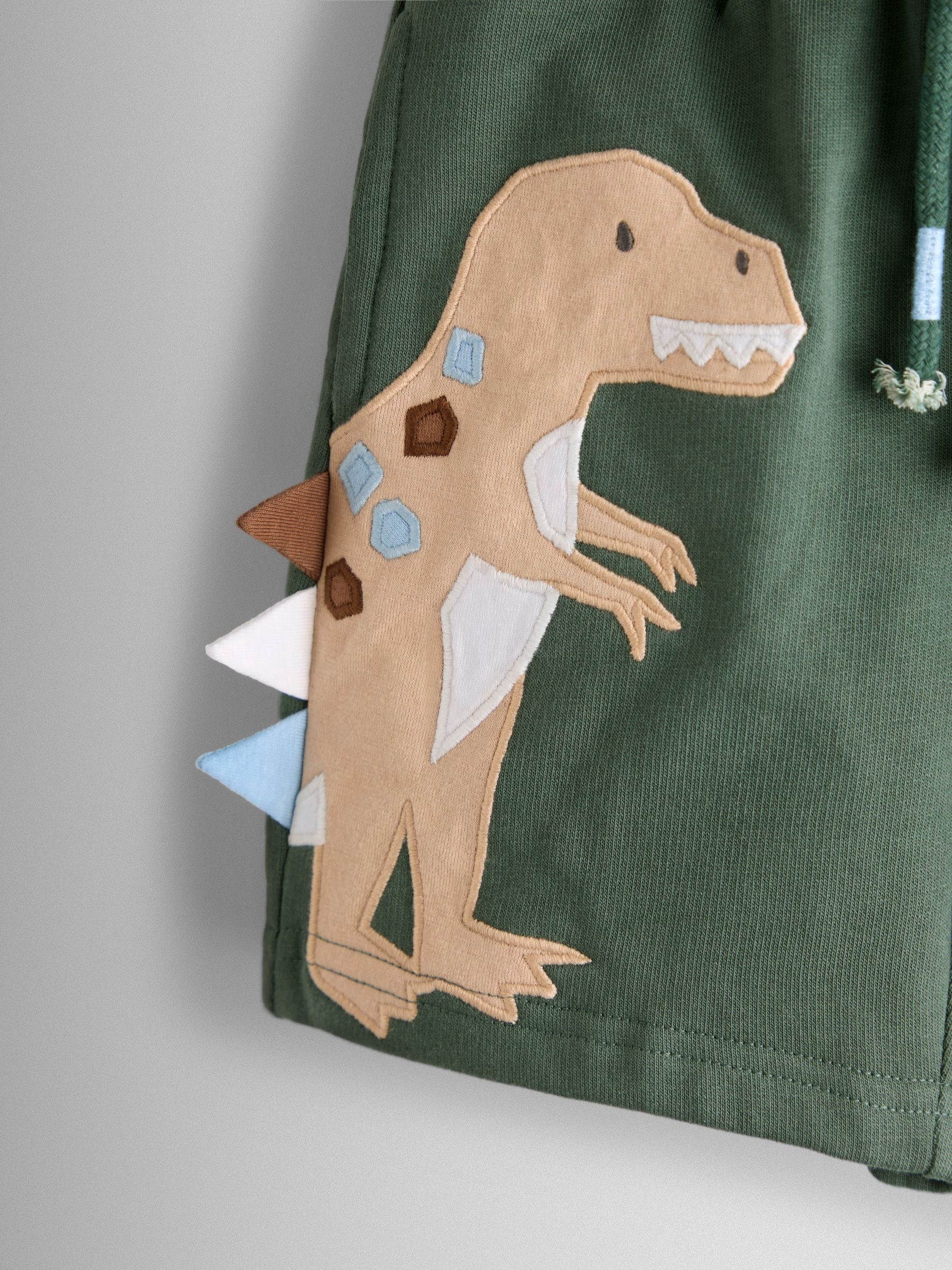 Dsiney Kidz - JoJo Maman Bébé Green Dino 2-Pack Appliqué & Plain Shorts image 6