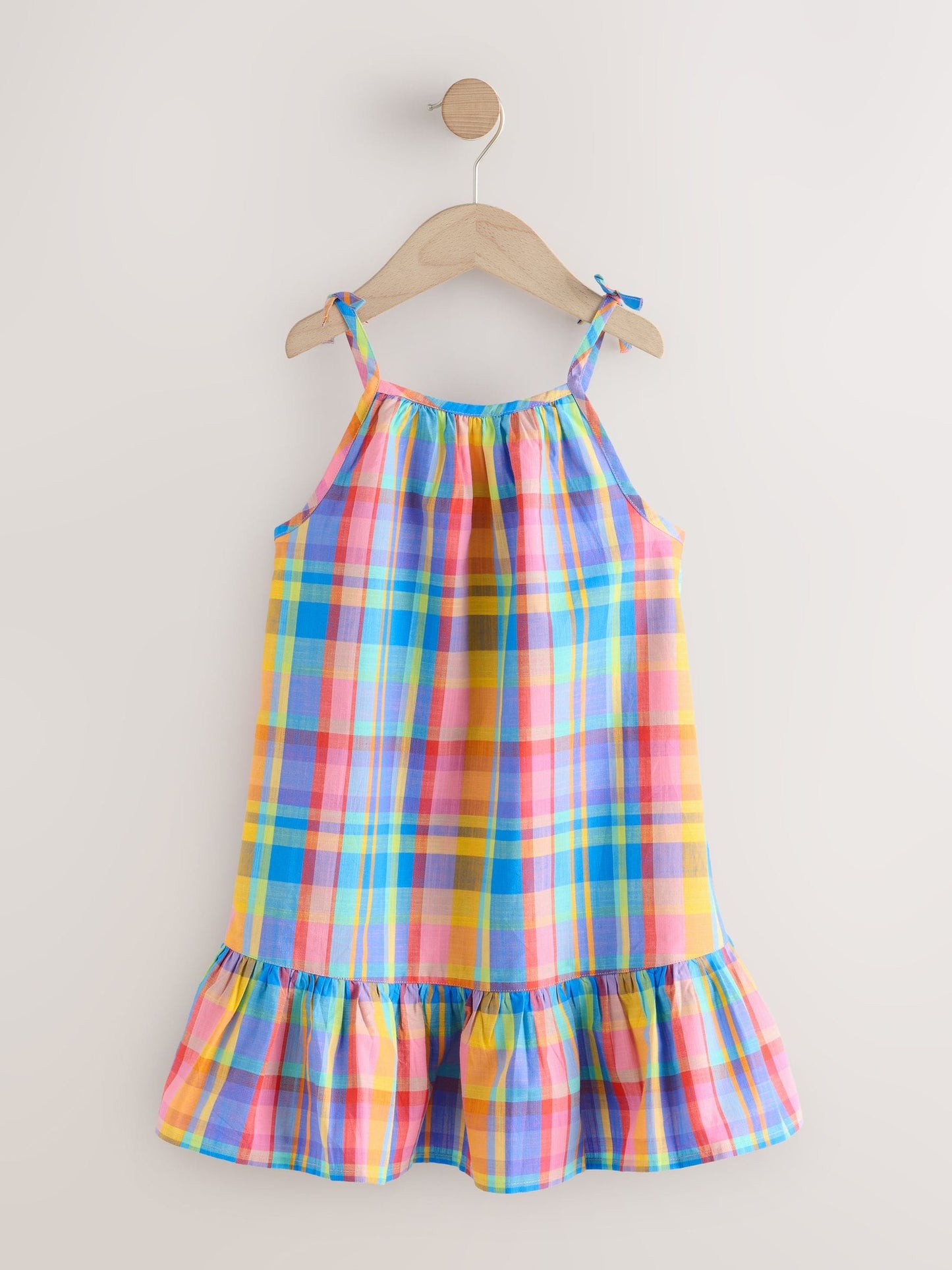 Check Angel Sleeve Dress (3-16yrs) image 7