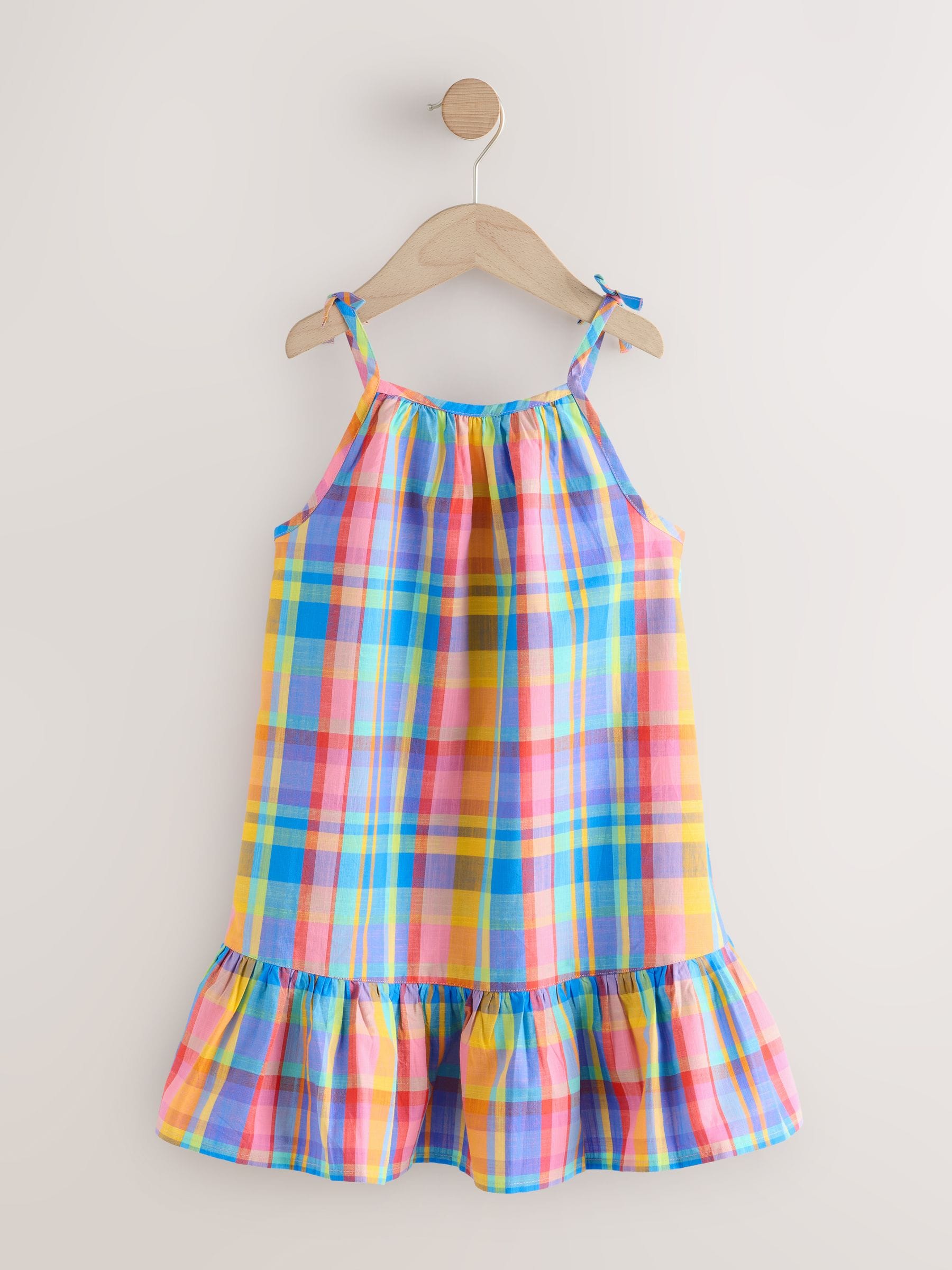 Check Angel Sleeve Dress (3-16yrs) image 7
