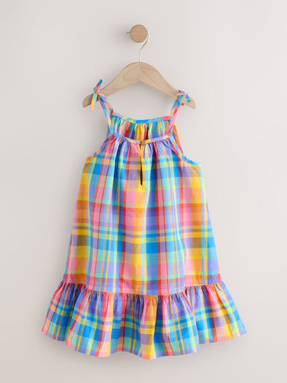 Check Angel Sleeve Dress (3-16yrs) image 8