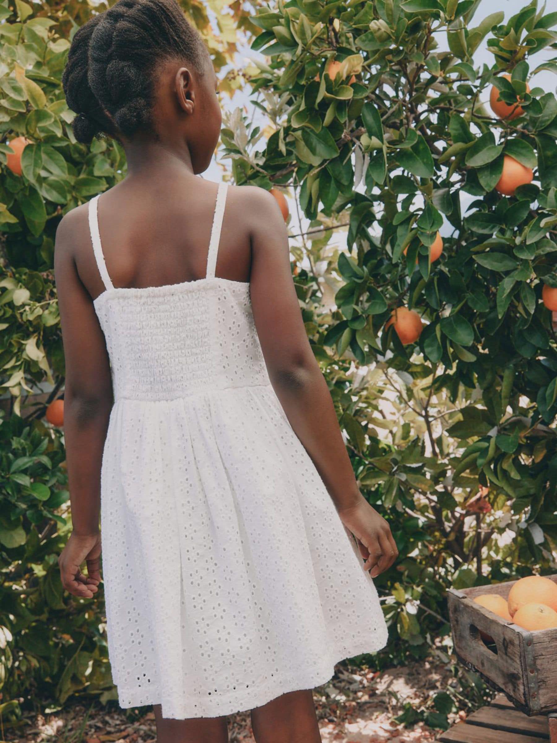 White Strappy Broderie Dress (3-16yrs) image 4