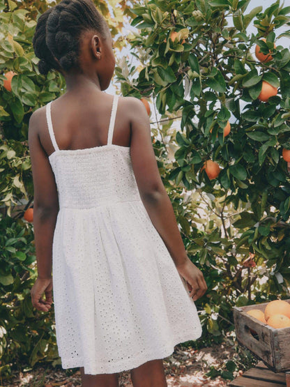 White Strappy Broderie Dress (3-16yrs) image 4