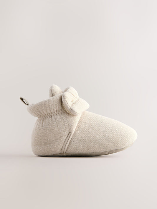 Neutral Muslin Wrap Baby Slipper Boots (0-18mths) image 2