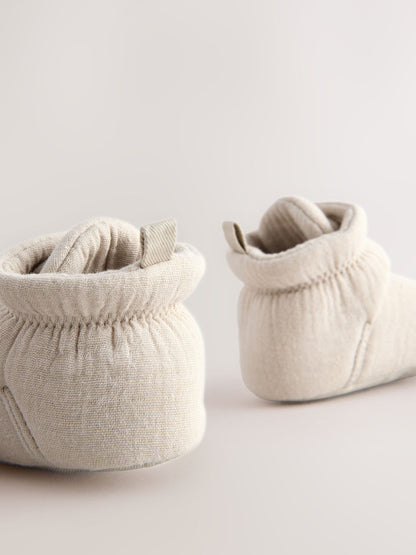 Neutral Muslin Wrap Baby Slipper Boots (0-18mths) image 4