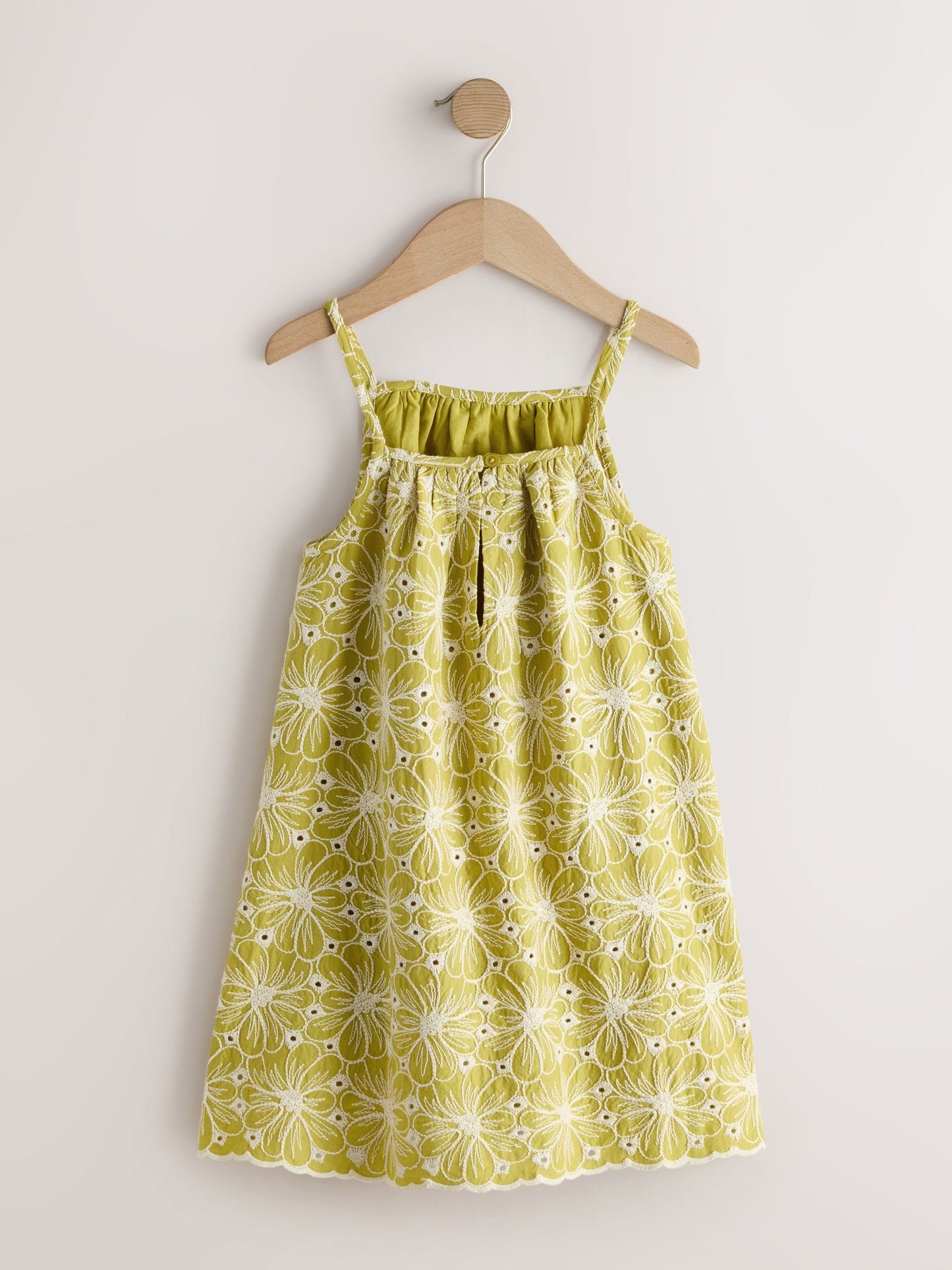 Chartreuse Strappy Broderie Summer Dress (3-16yrs) image 6