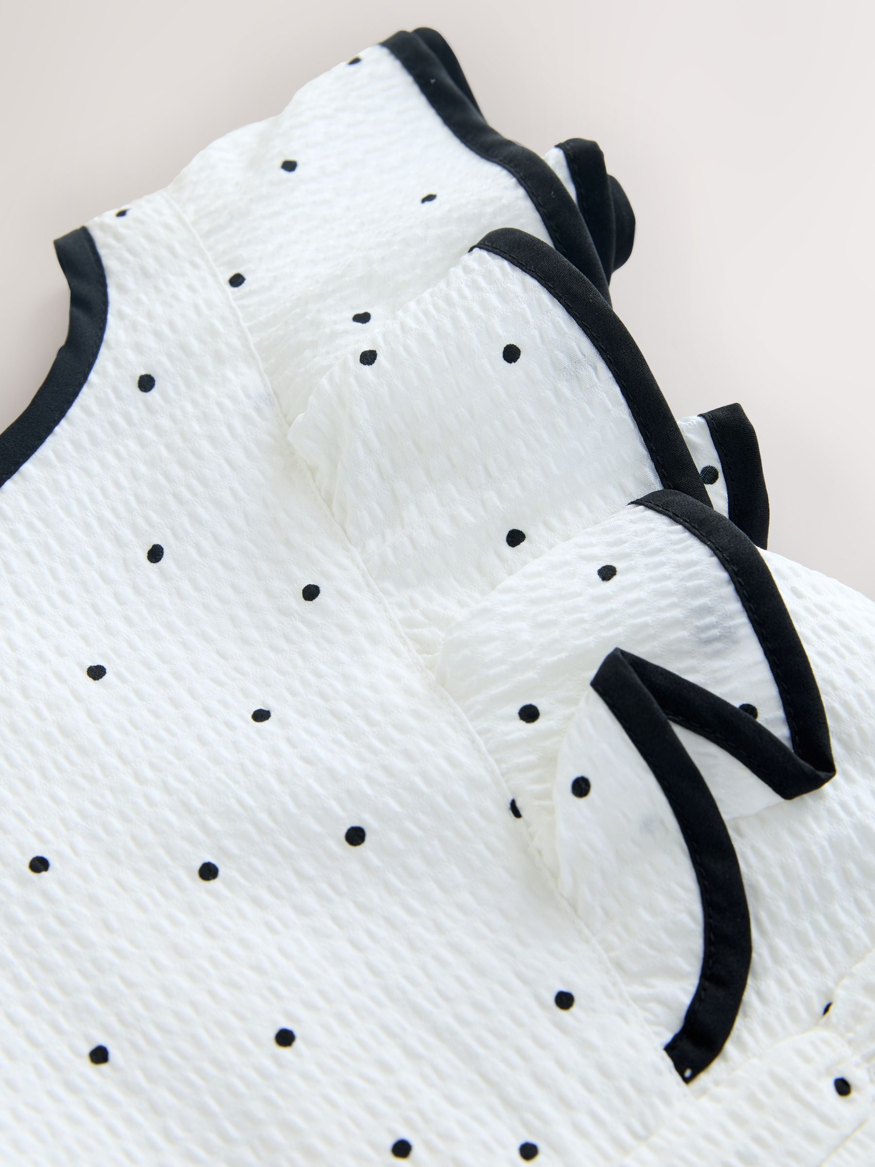 Cream Spot Ruffle Sleeve Occasion Dress (3-16yrs) image 7
