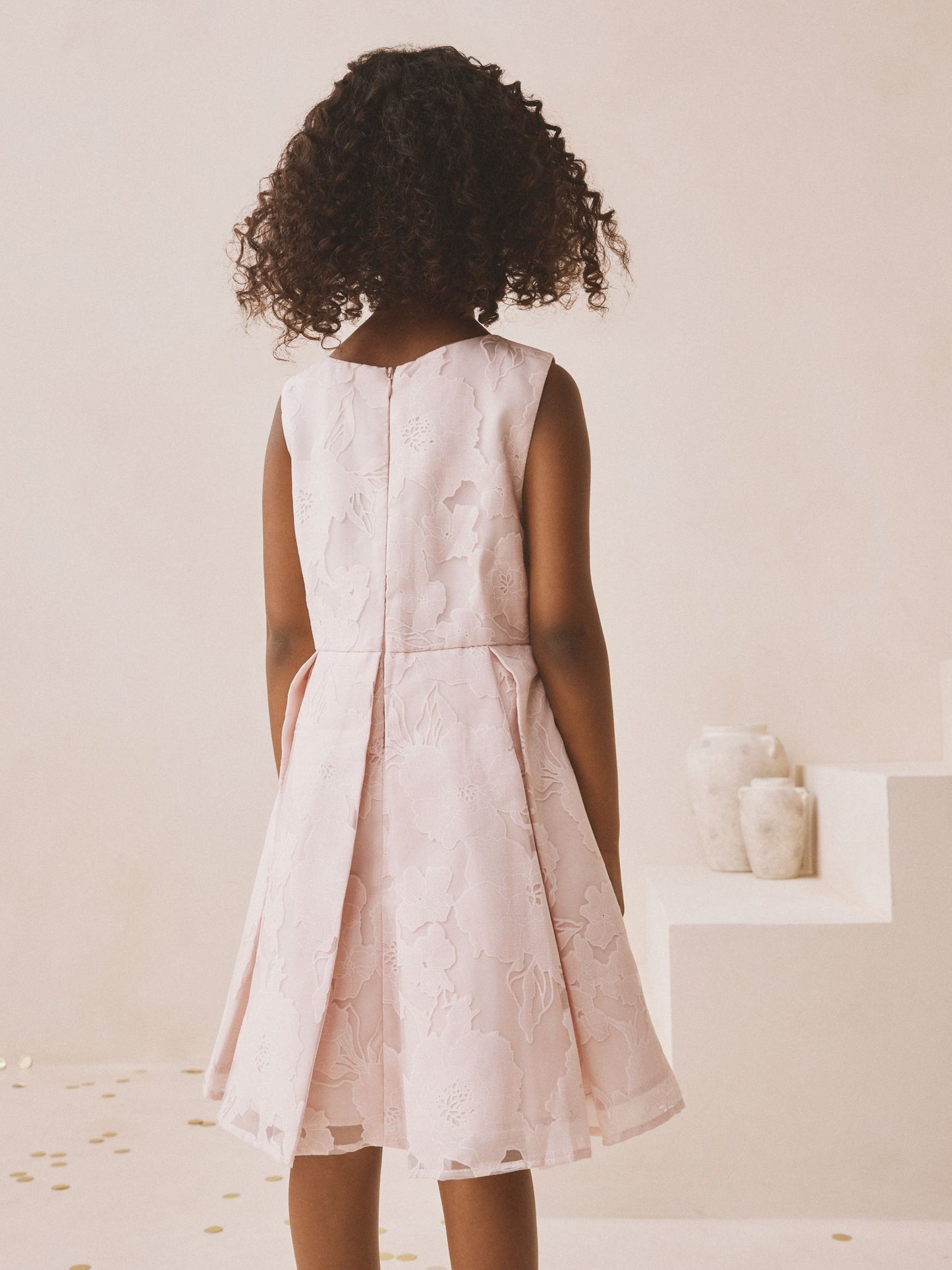 Pink Floral Jacquard Prom Dress (3-16yrs) image 3