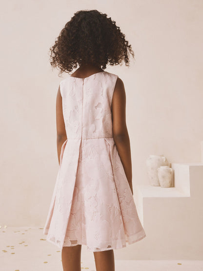 Pink Floral Jacquard Prom Dress (3-16yrs) image 3