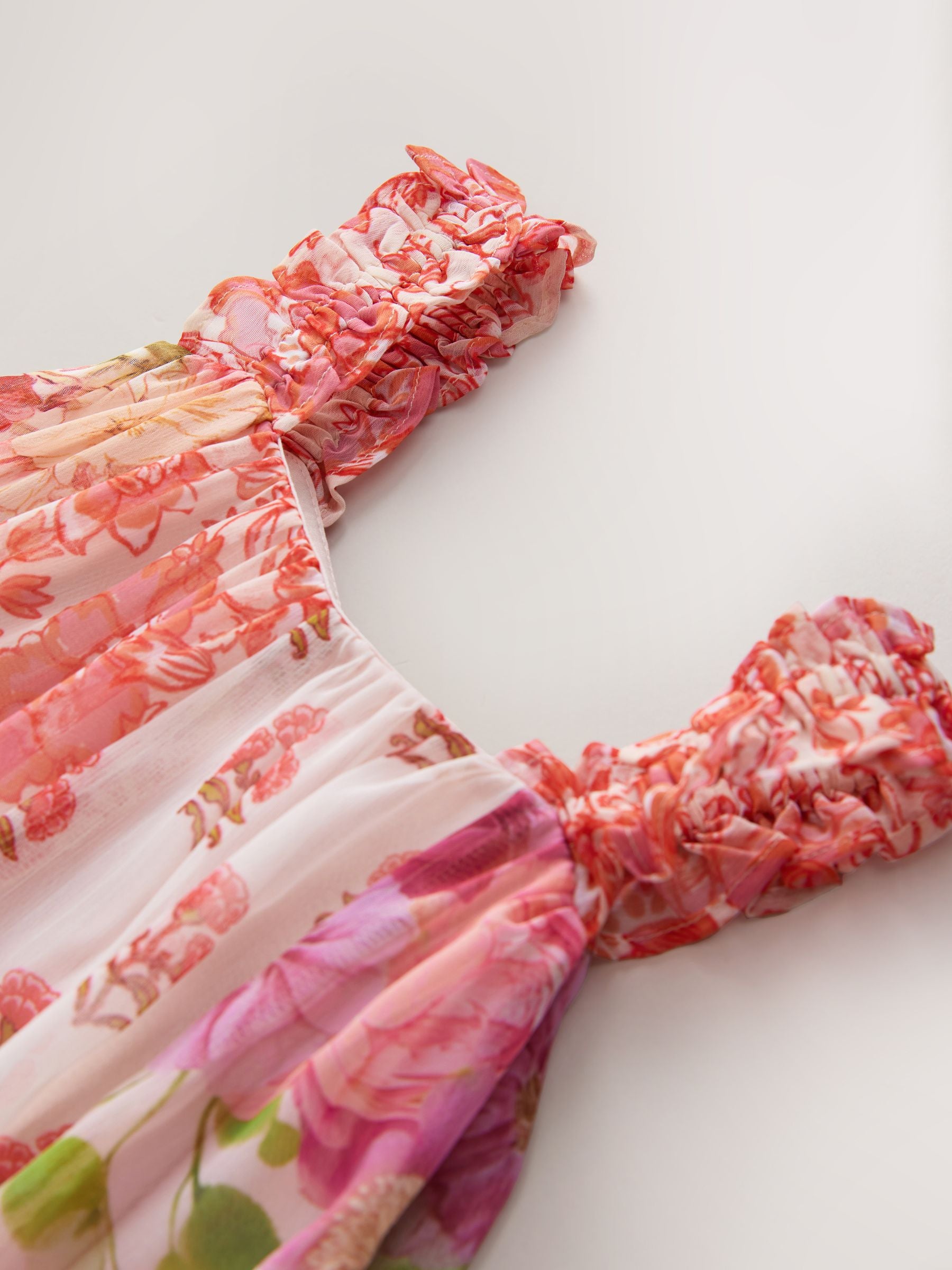 Pink Floral Mixed Print Strappy Occasion Dress (3-16yrs) image 7