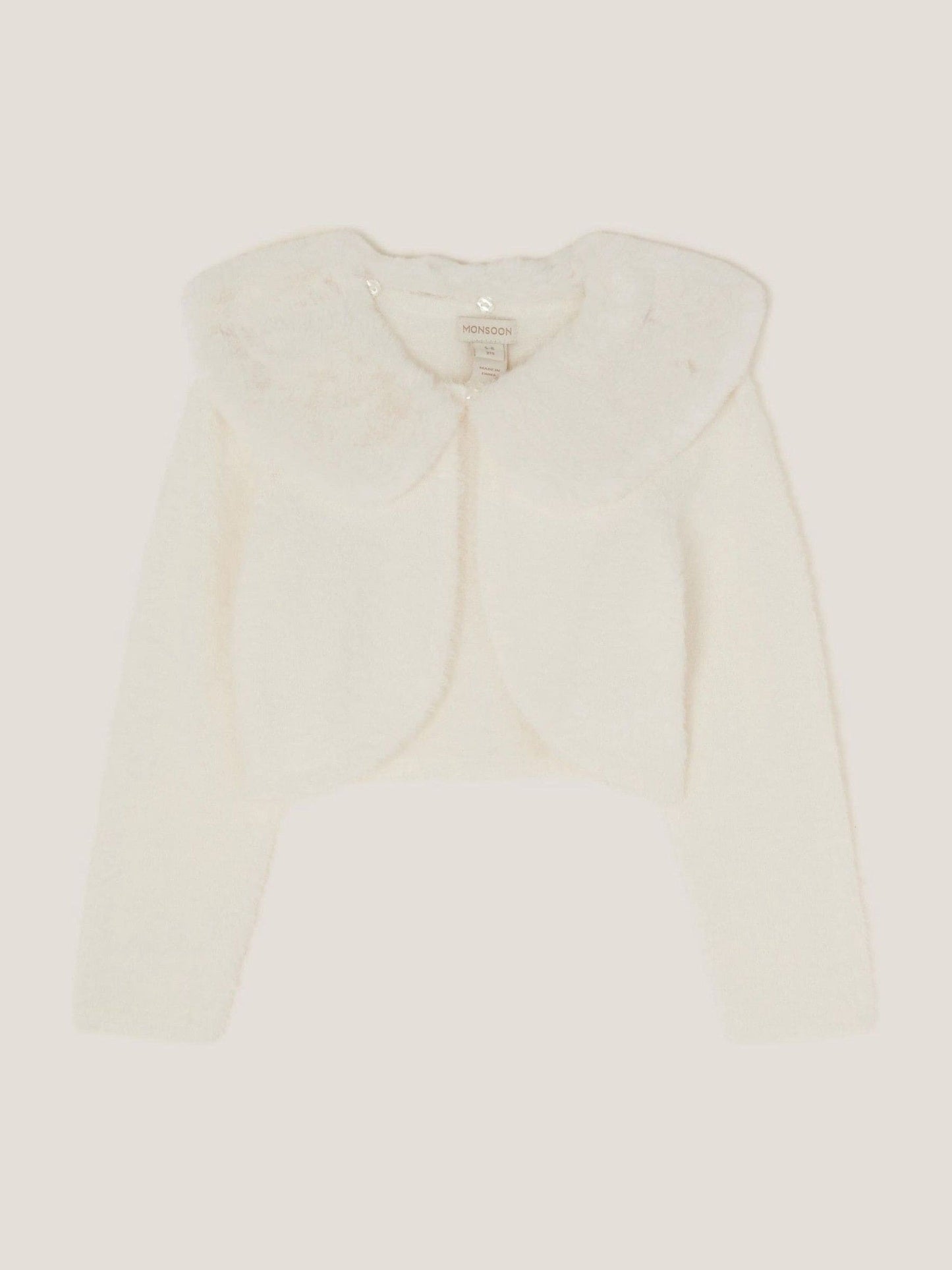 Dsiney Kidz - Monsoon Cream Detachable Collar Fuzzy Cardigan image 2