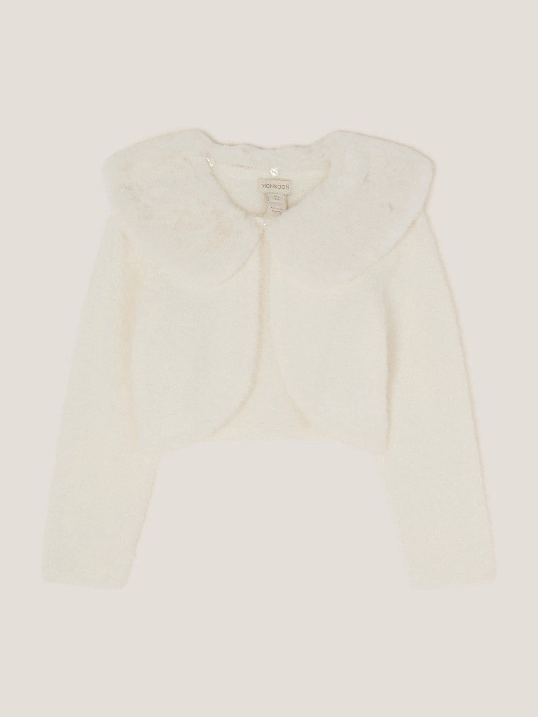 Dsiney Kidz - Monsoon Cream Detachable Collar Fuzzy Cardigan image 2