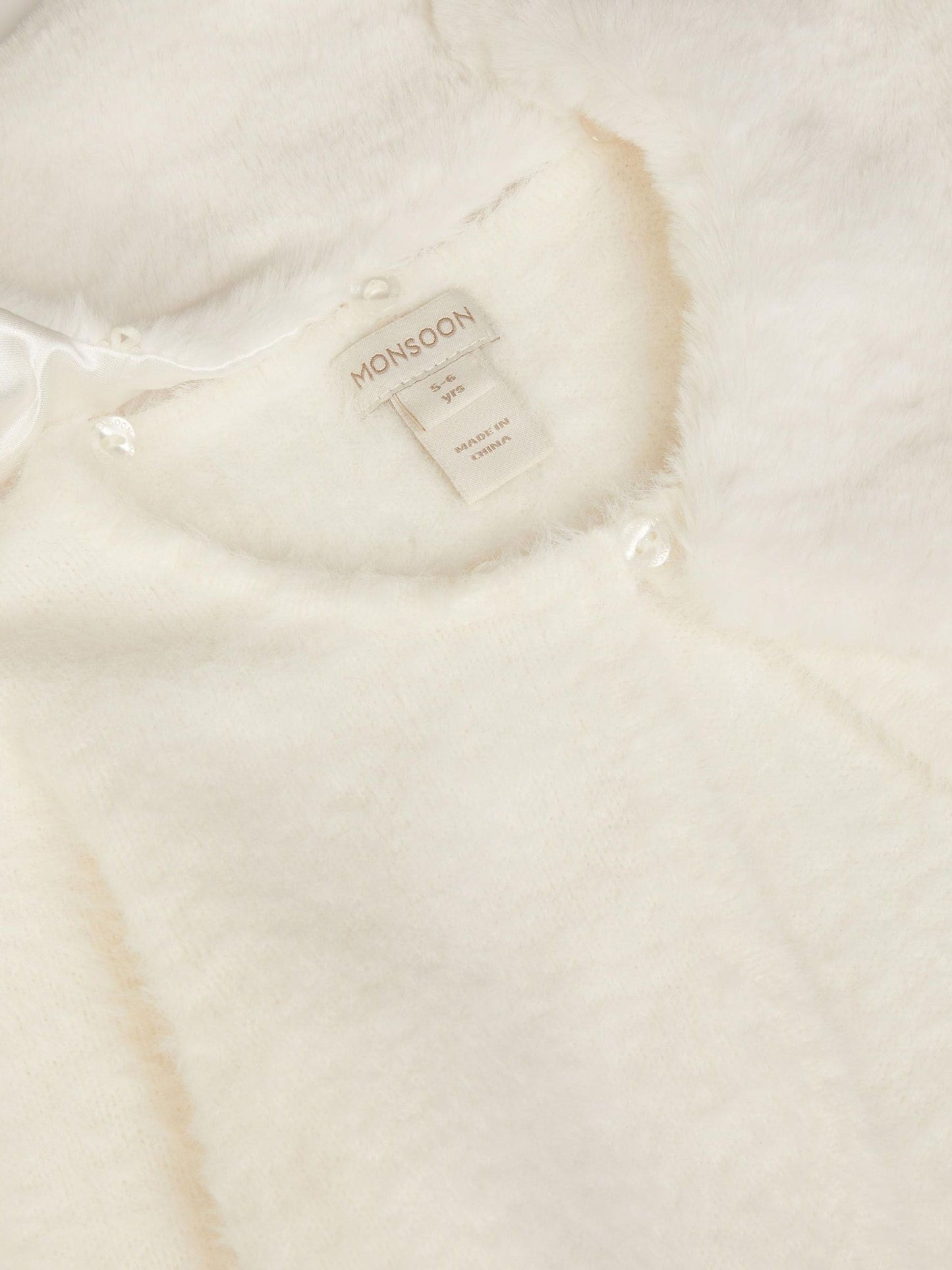 Dsiney Kidz - Monsoon Cream Detachable Collar Fuzzy Cardigan image 3