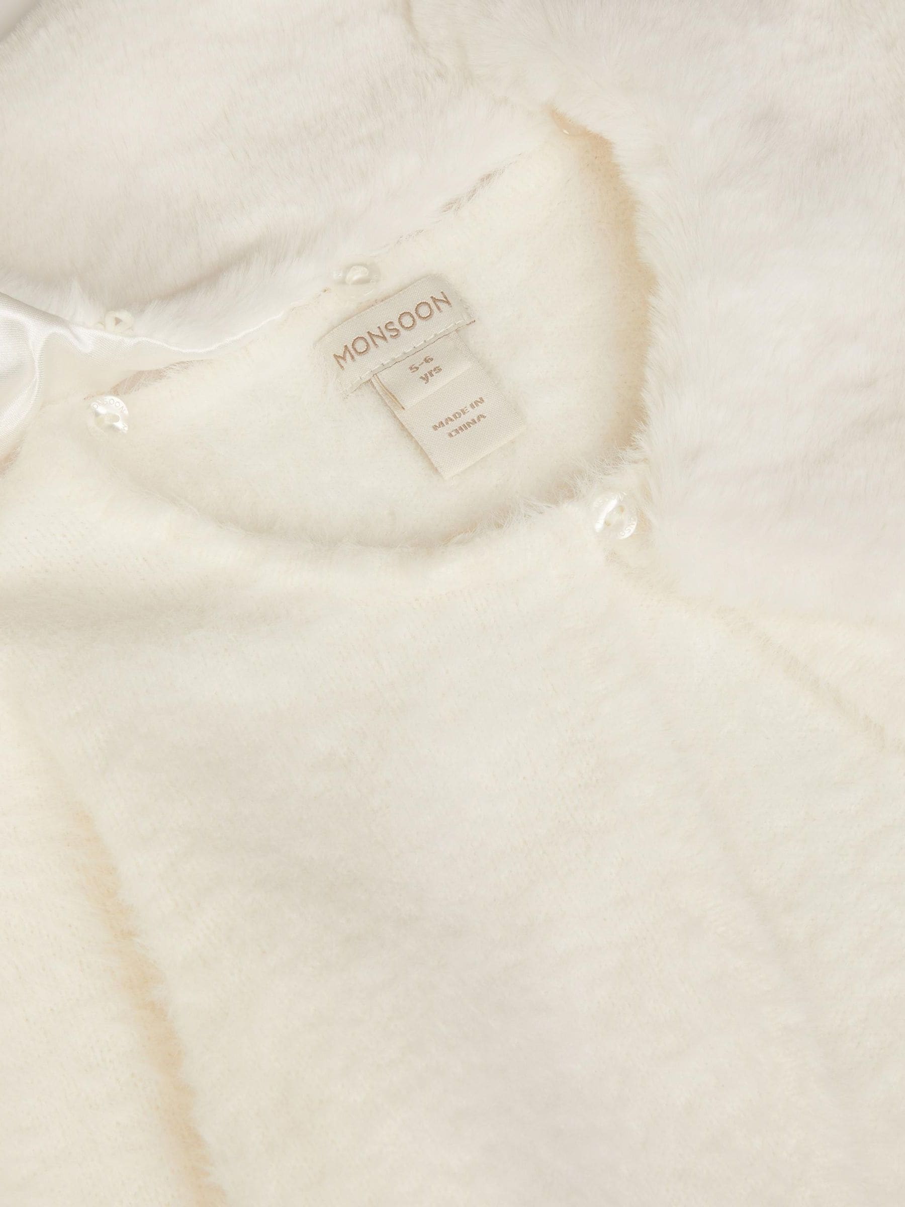 Dsiney Kidz - Monsoon Cream Detachable Collar Fuzzy Cardigan image 3