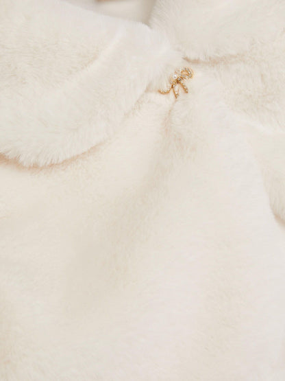 Dsiney Kidz - Monsoon Cream Detachable Collar Fuzzy Cardigan image 4