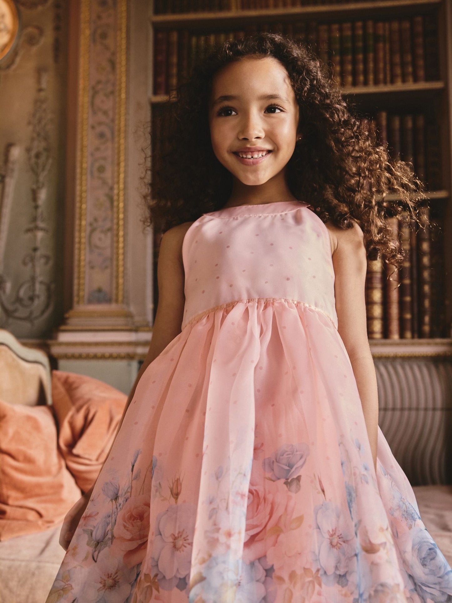 Pink Floral Sleeveless Occasion Dress (3-16yrs) image 1