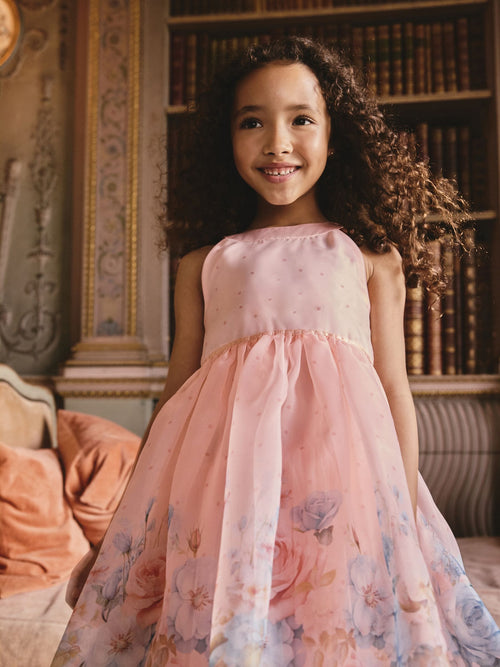 Dsiney Kidz - Pink Floral Sleeveless Occasion Dress (3-16yrs) image 1