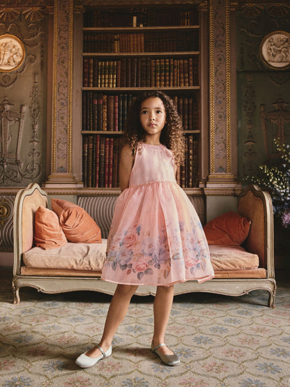 Pink Floral Sleeveless Occasion Dress (3-16yrs) image 3