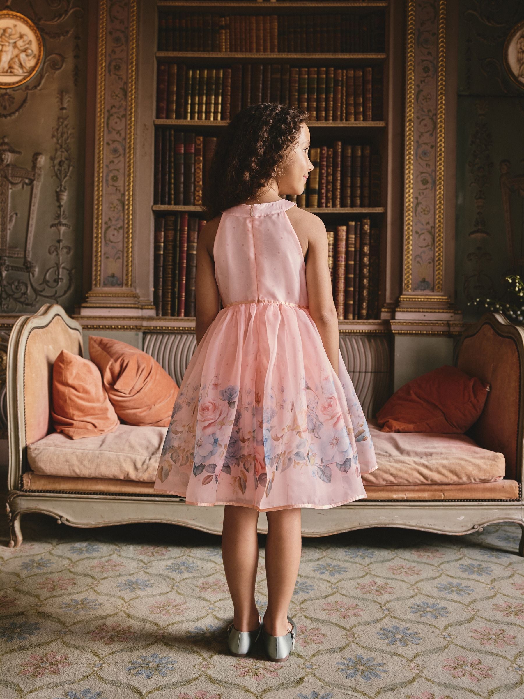 Pink Floral Sleeveless Occasion Dress (3-16yrs) image 4