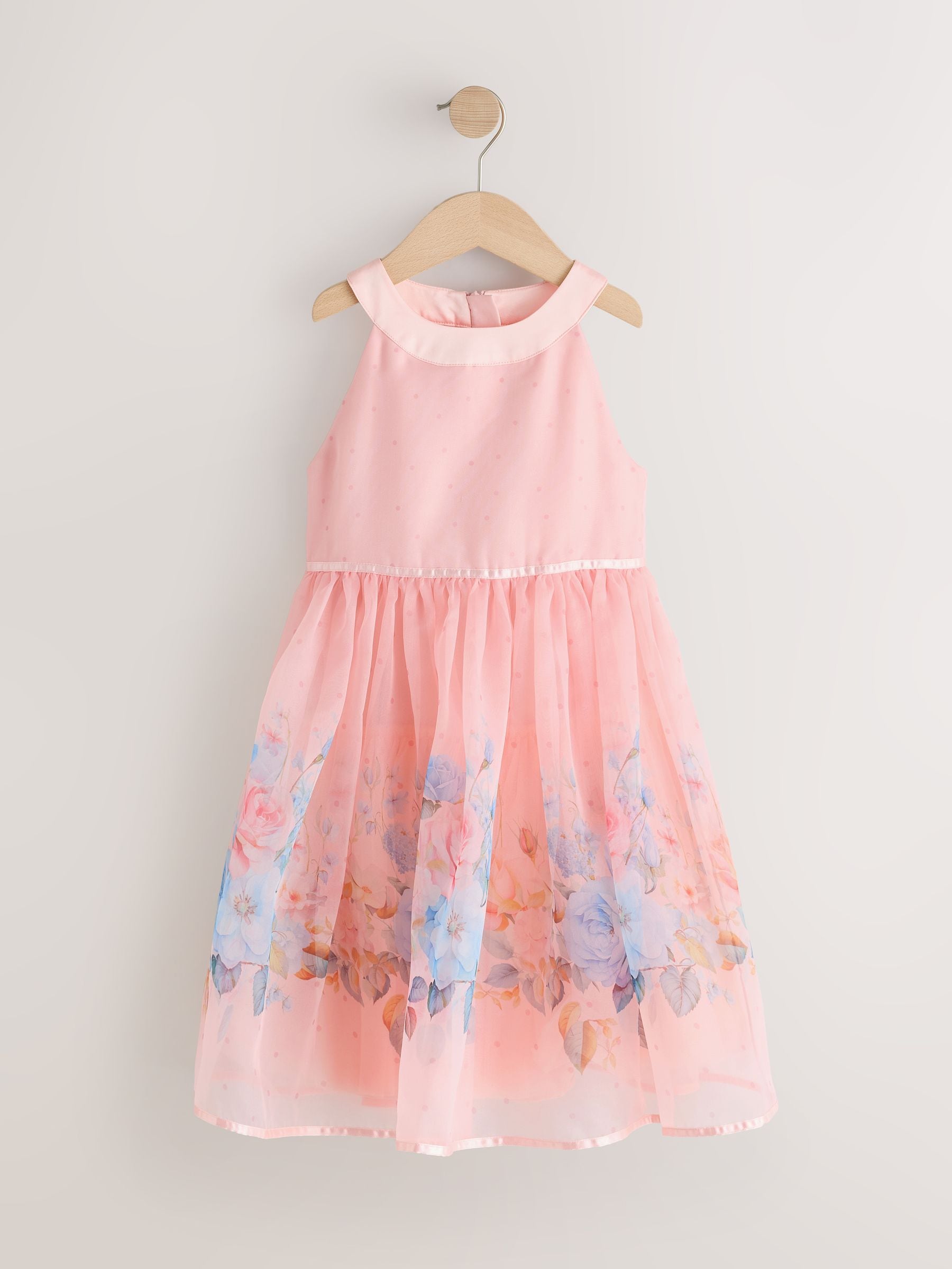 Pink Floral Sleeveless Occasion Dress (3-16yrs) image 6