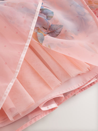 Pink Floral Sleeveless Occasion Dress (3-16yrs) image 8