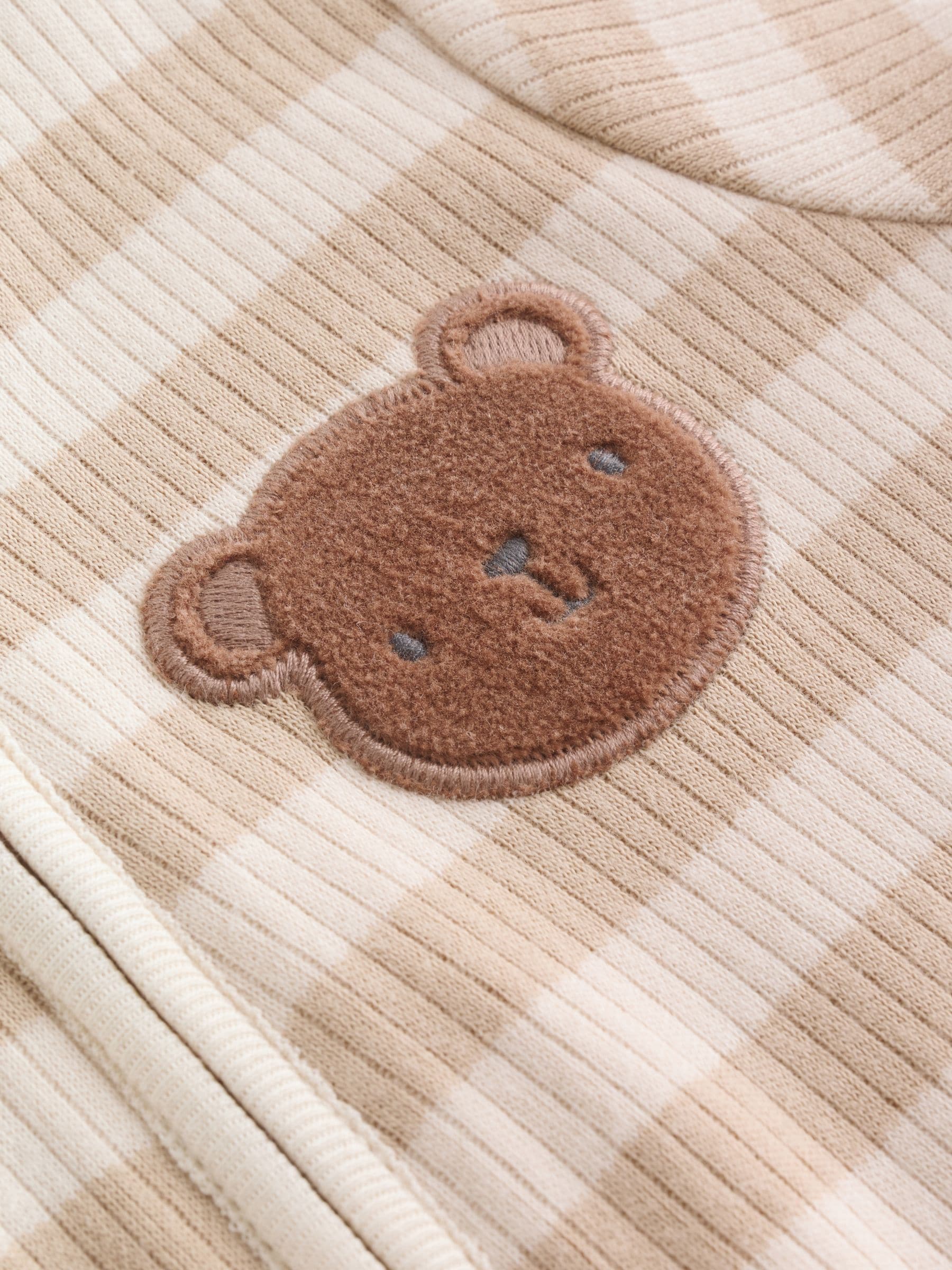 Brown Two Way Zip Baby Rompers 3 Pack (0mths-3yrs) image 3