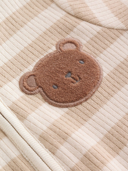 Brown Two Way Zip Baby Rompers 3 Pack (0mths-3yrs) image 3
