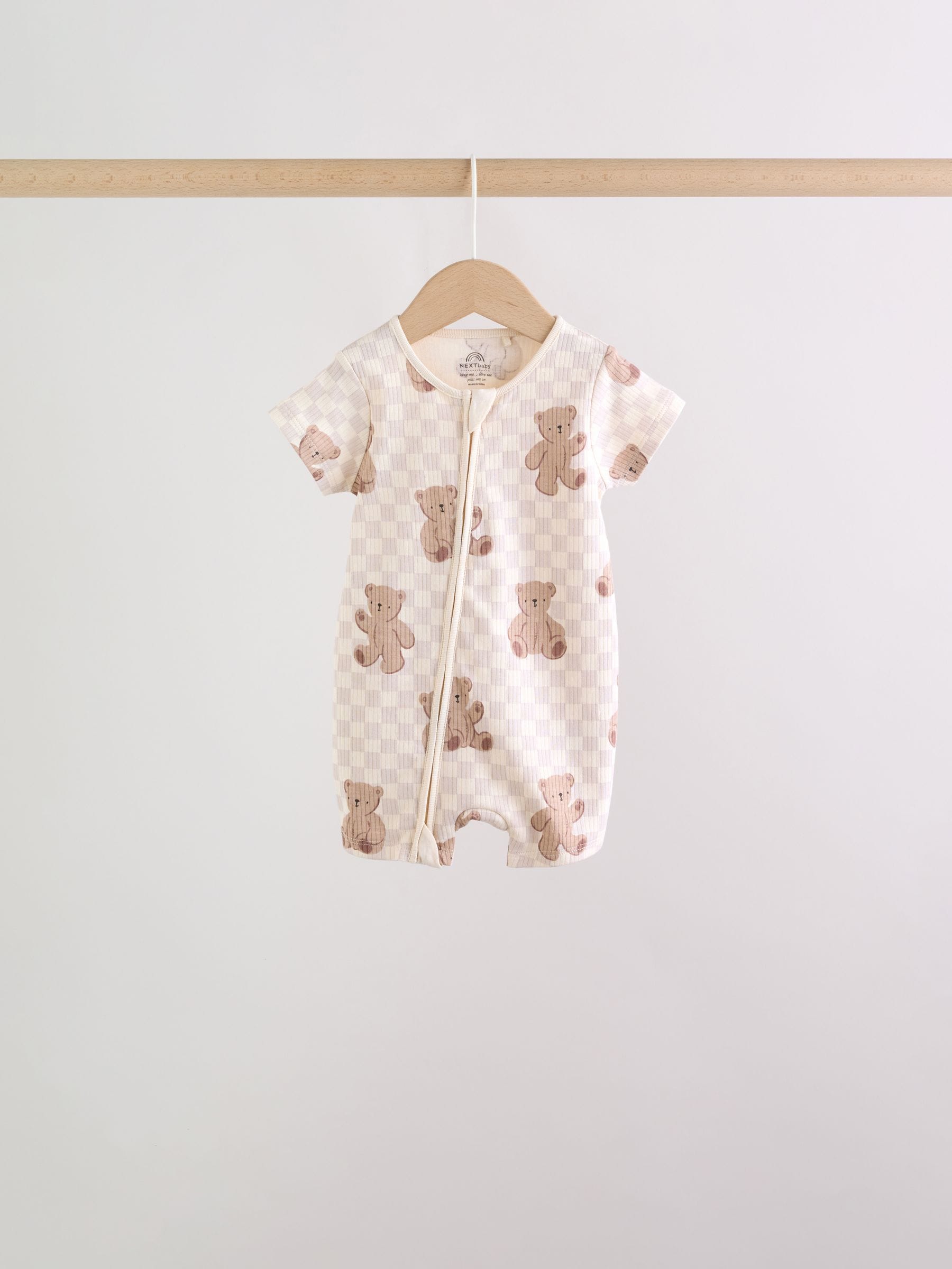 Brown Two Way Zip Baby Rompers 3 Pack (0mths-3yrs) image 5