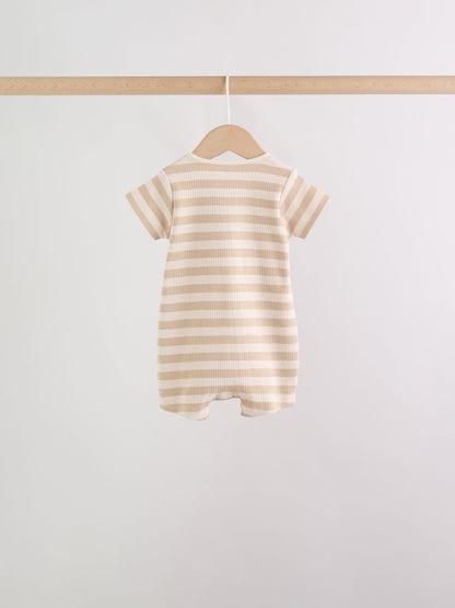 Brown Two Way Zip Baby Rompers 3 Pack (0mths-3yrs) image 6