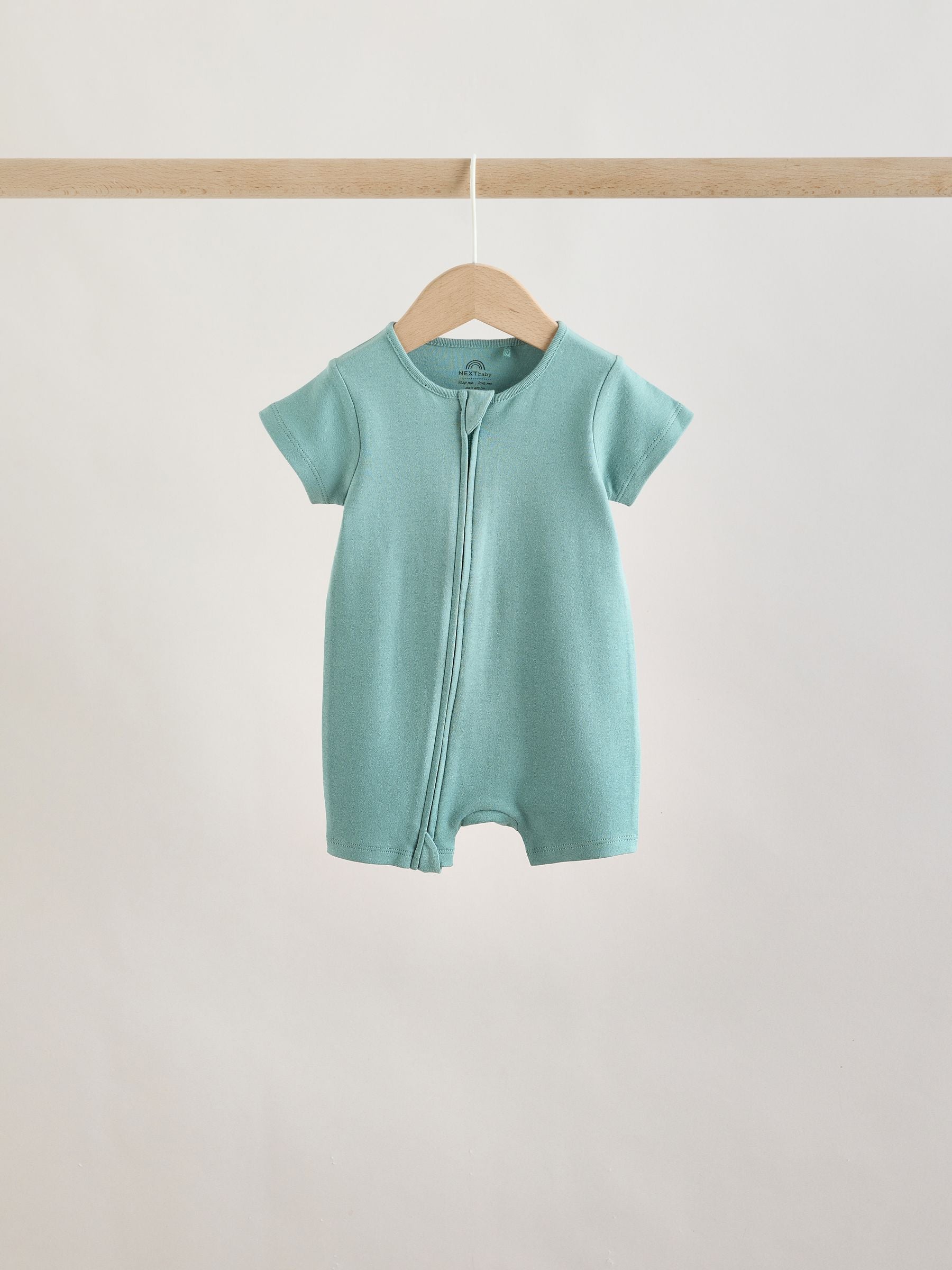Green Two Way Zip Baby Rompers 3 Pack (0mths-3yrs) image 3