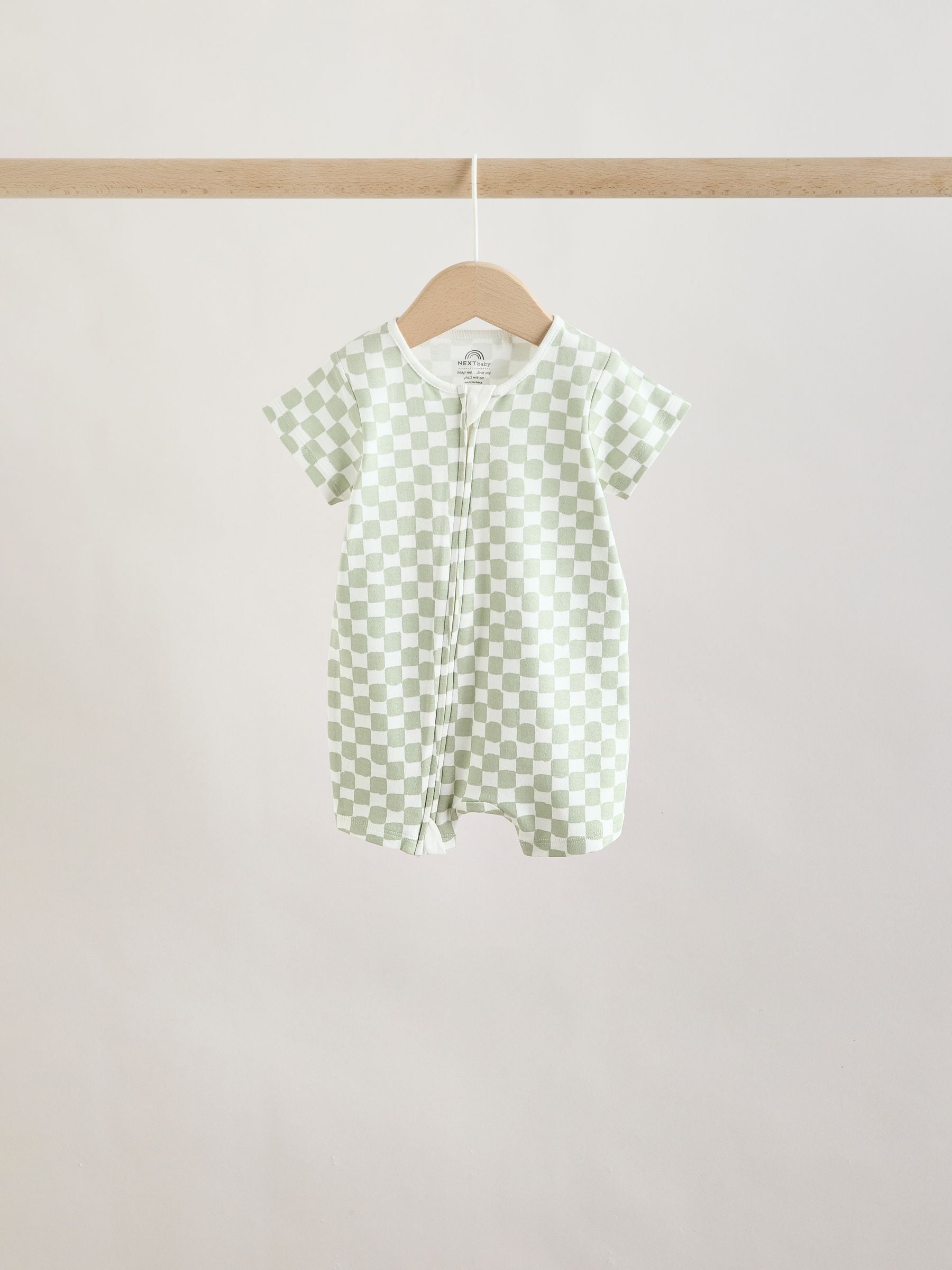 Green Two Way Zip Baby Rompers 3 Pack (0mths-3yrs) image 5