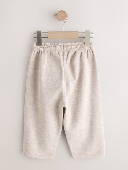 Oatmeal Marl Wide Fit Soft Touch Jersey Joggers (3mths-7yrs) image 2