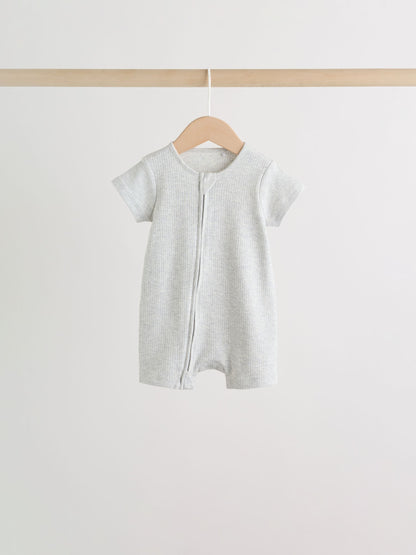 Neutral Two Way Zip Baby Rompers 3 Pack (0mths-3yrs) image 3