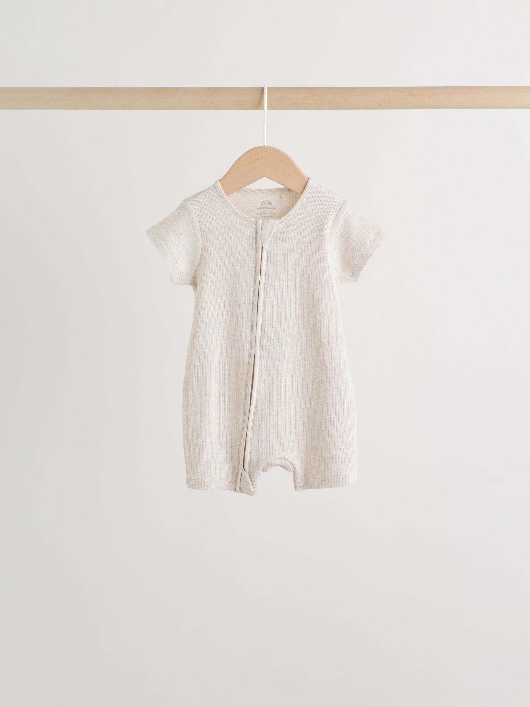 Neutral Two Way Zip Baby Rompers 3 Pack (0mths-3yrs) image 4