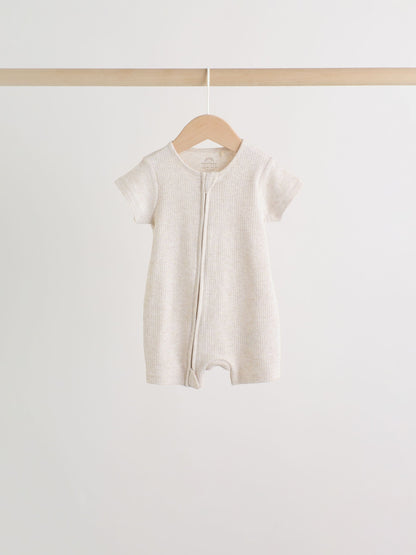 Neutral Two Way Zip Baby Rompers 3 Pack (0mths-3yrs) image 4