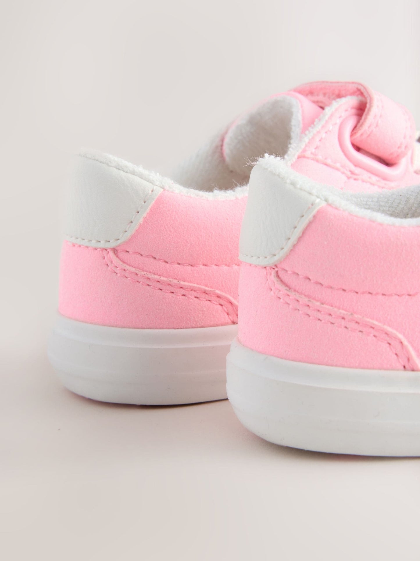 Pink Standard Fit (F) Touch Fastening Elastic Lace Trainers image 5