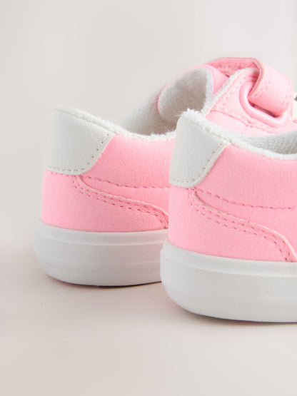 Pink Standard Fit (F) Touch Fastening Elastic Lace Trainers image 5