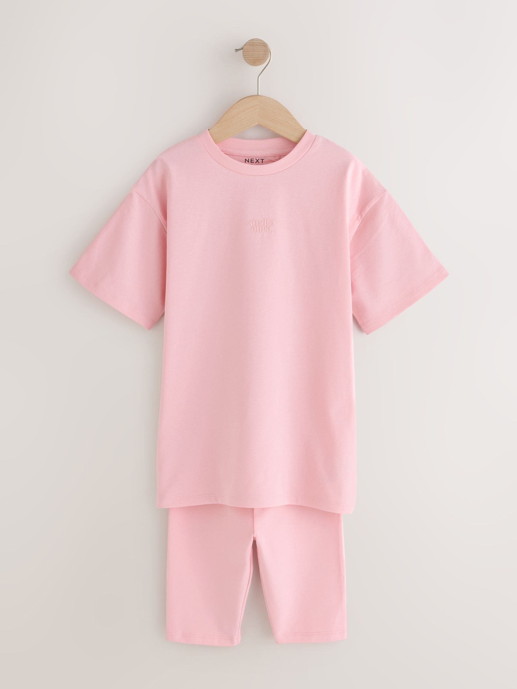 Dsiney Kidz - Pink/Brown Oversized T-Shirt and Cycling Shorts Set 2 Pack (3-16yrs) image 12
