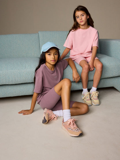 Dsiney Kidz - Pink/Brown Oversized T-Shirt and Cycling Shorts Set 2 Pack (3-16yrs) image 5