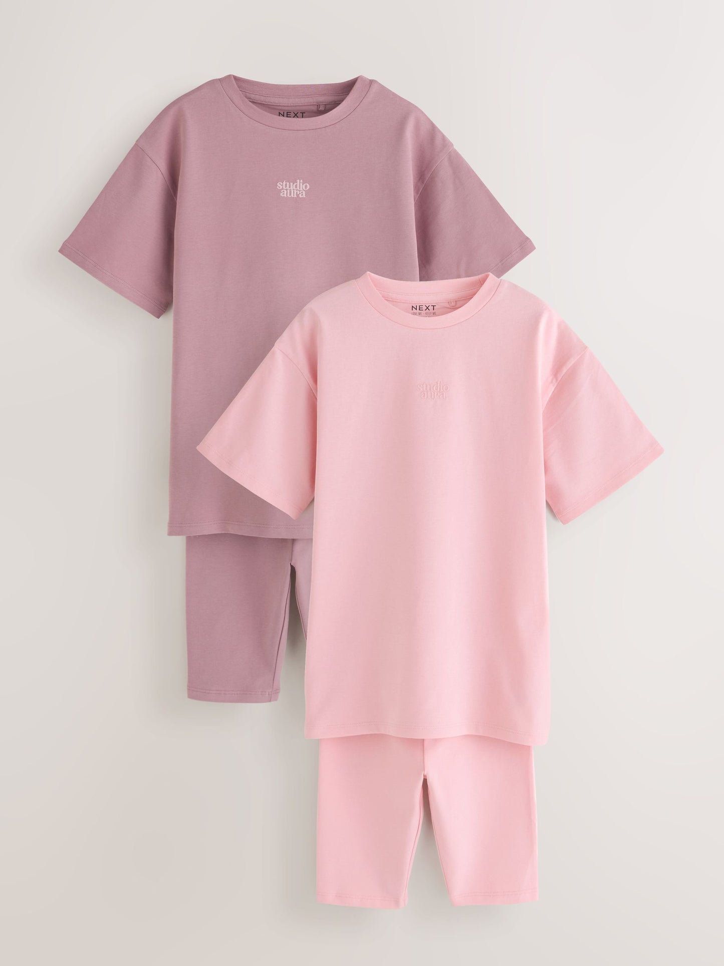 Dsiney Kidz - Pink/Brown Oversized T-Shirt and Cycling Shorts Set 2 Pack (3-16yrs) image 8