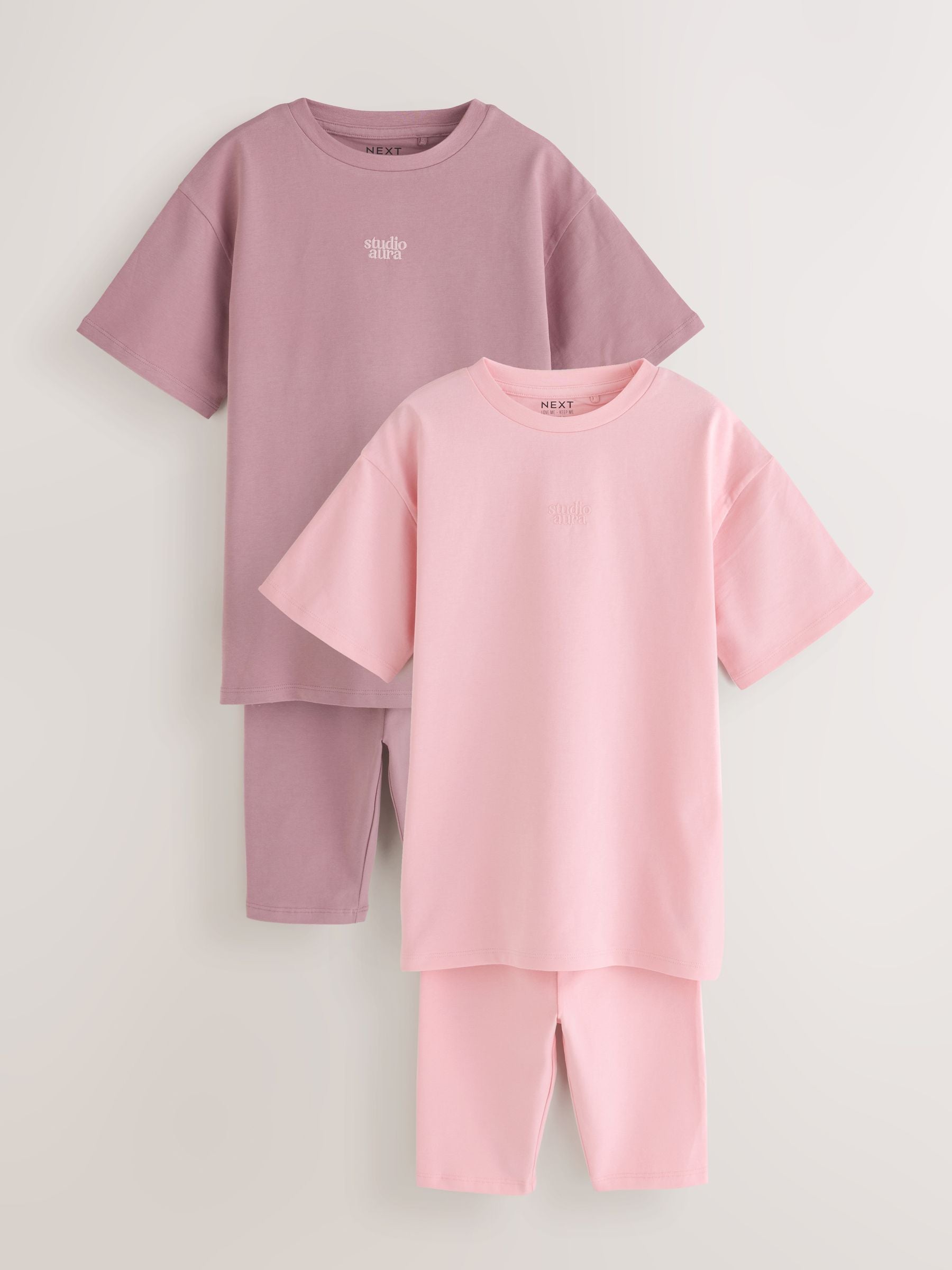 Dsiney Kidz - Pink/Brown Oversized T-Shirt and Cycling Shorts Set 2 Pack (3-16yrs) image 8