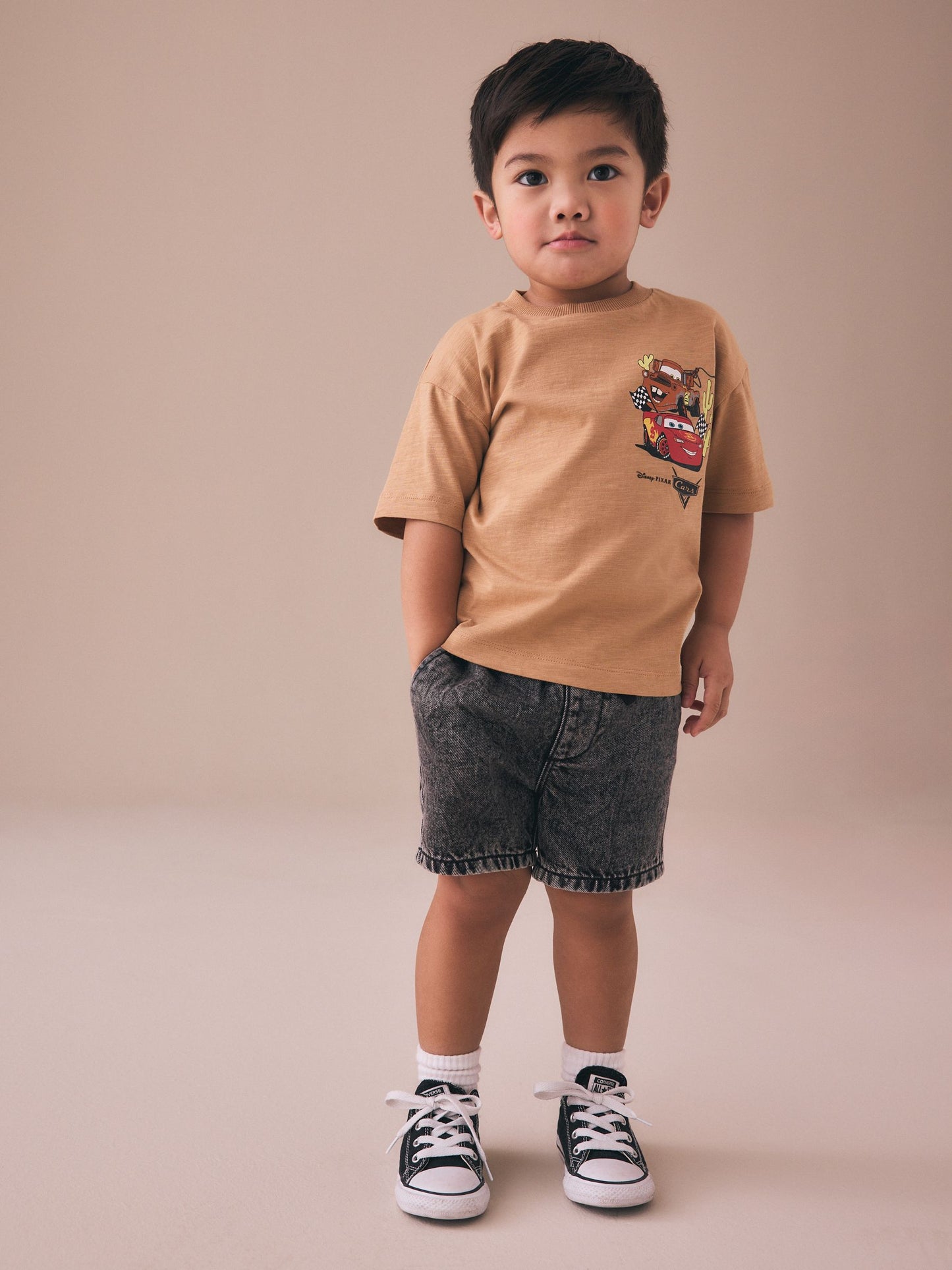 Tan Brown Short Sleeve Disney Cars T-Shirt (3mths-8yrs) image 2