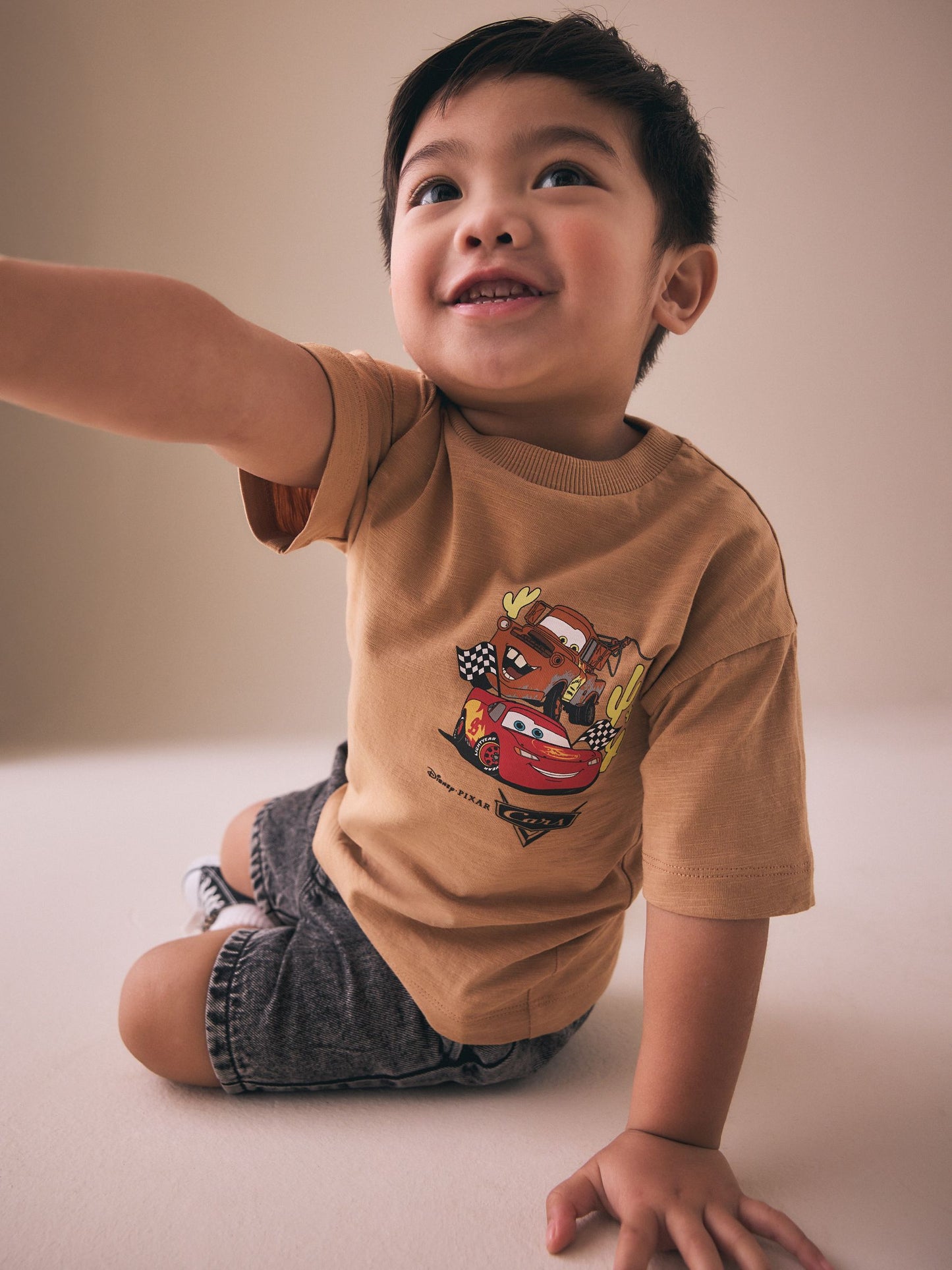 Tan Brown Short Sleeve Disney Cars T-Shirt (3mths-8yrs) image 3
