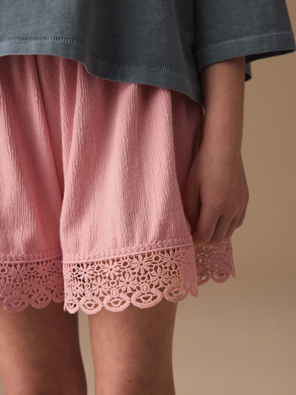 Dsiney Kidz - Grey/Pink Flower Detail T-Shirt and Textured Shorts Set (3-16yrs) image 5